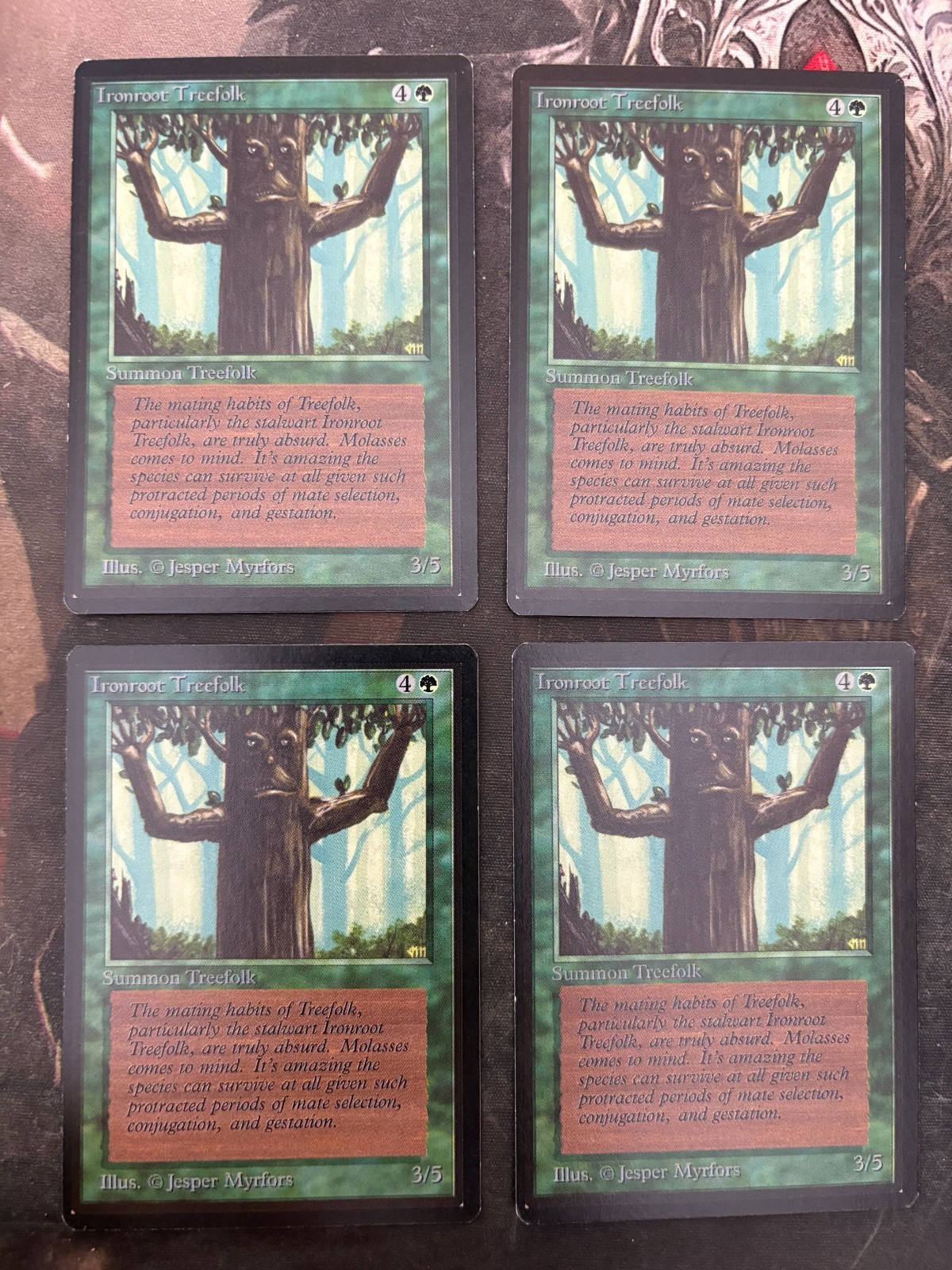 *** BETA Ironroot Treefolk x4 *** NM Clean! - Vintage MtG Magic