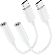 2 Pack USB C to 3.5mm Headphone Jack Adapter, Aux to USB C HiFi Compatible for A