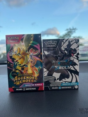 2 booster bundle pokemon (Ascended Heros & Black Bolt)