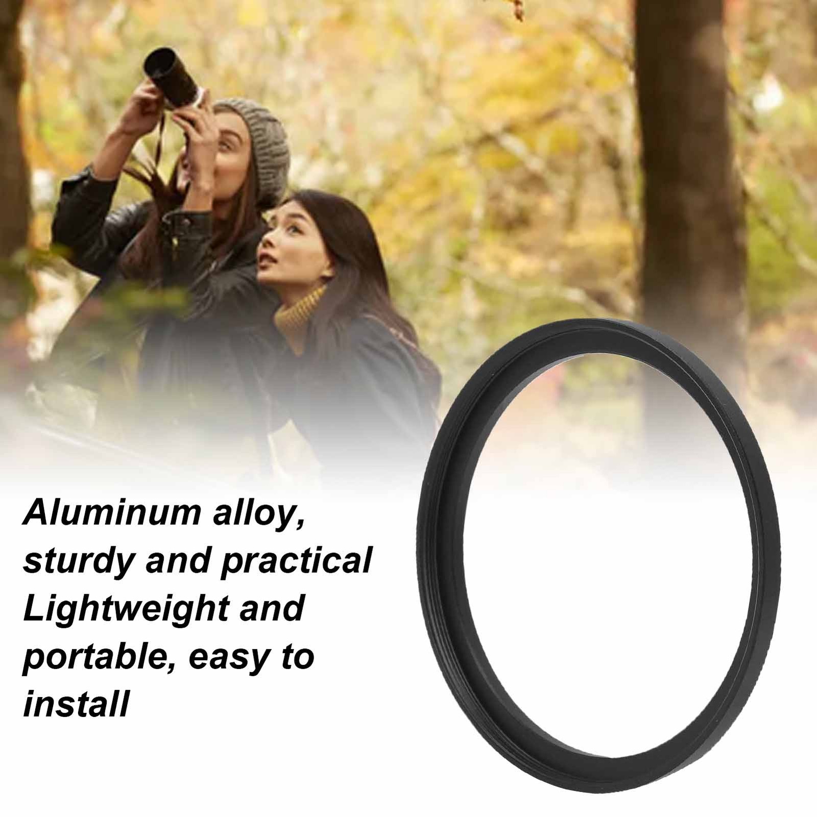 Black Filter Adapter Ring Compact Lens Filter Converter For Photography Aluminum