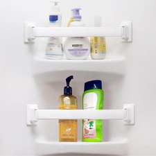Adjustable RV Shower Corner Storage Bar- Durable Aluminum RV Corner Caddy for
