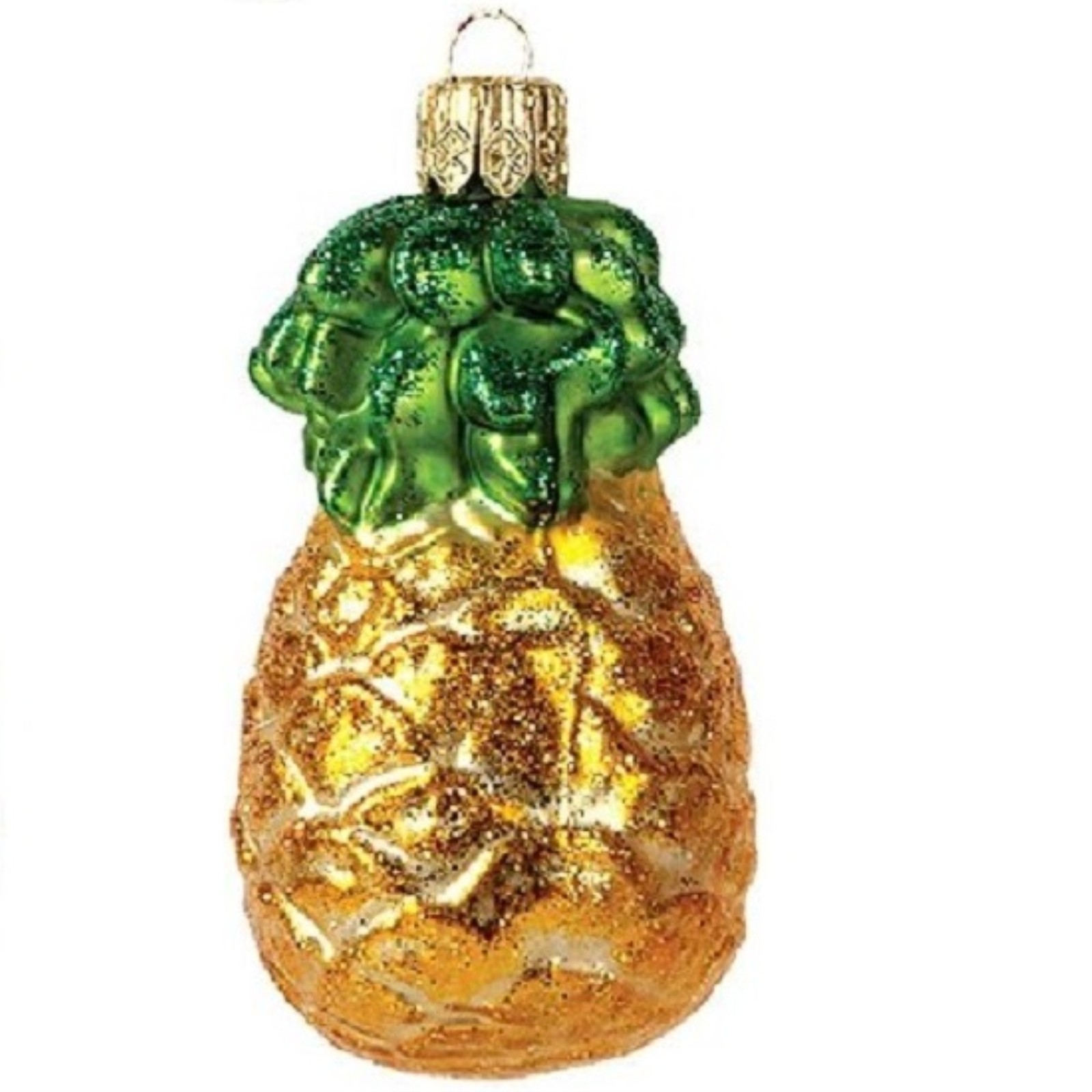 Pineapple Fruit Polish Glass Christmas Ornament Made in Poland Decoration