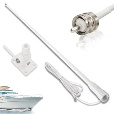 VHF Marine Base Antenna 156-163MHz Fiberglass Waterproof Boat Antenna 7m RG-5...