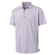 Mens Golf Shirt Short Sleeve Dry Fit Print Moisture Wicking Performance Patte...