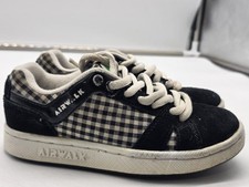 Airwalk Shoes Kids Size 11 Black Skelton Gingham Casual Sneakers Stains
