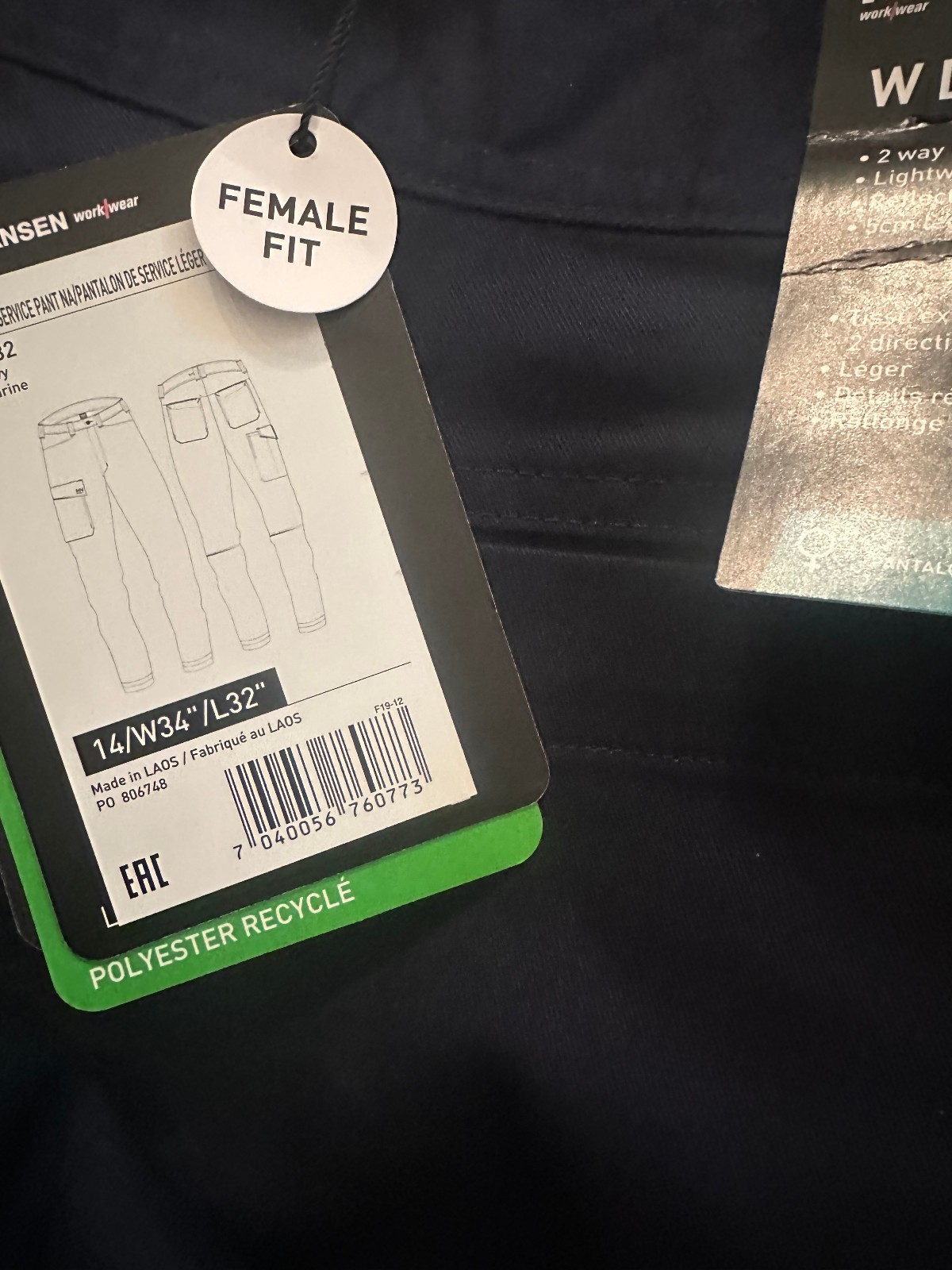NEW Helly Hansen Women's Workwear Luna Light Construction Pant navy 14-34"/32"
