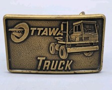 VINTAGE Ottawa Truck Brass Belt Buckle - MADE in USA