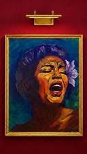 BILLIE HOLIDAY TYE JAZZ ERA ICON 16X20  COLORFUL ART PORTRAIT on LARGE CANVAS