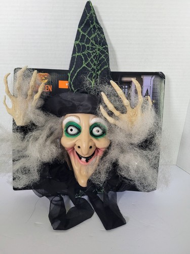 HALLOWEEN HÄNGENDE FIGUR Hexe 3 Fuß HOHE LED Farbwechsel AUGEN Neu Deko - Bild 1 von 7