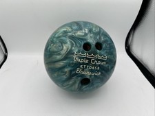 Vtg 10 6 Oz Brunswick Triple Crown Blue Swirl Bowling Ball