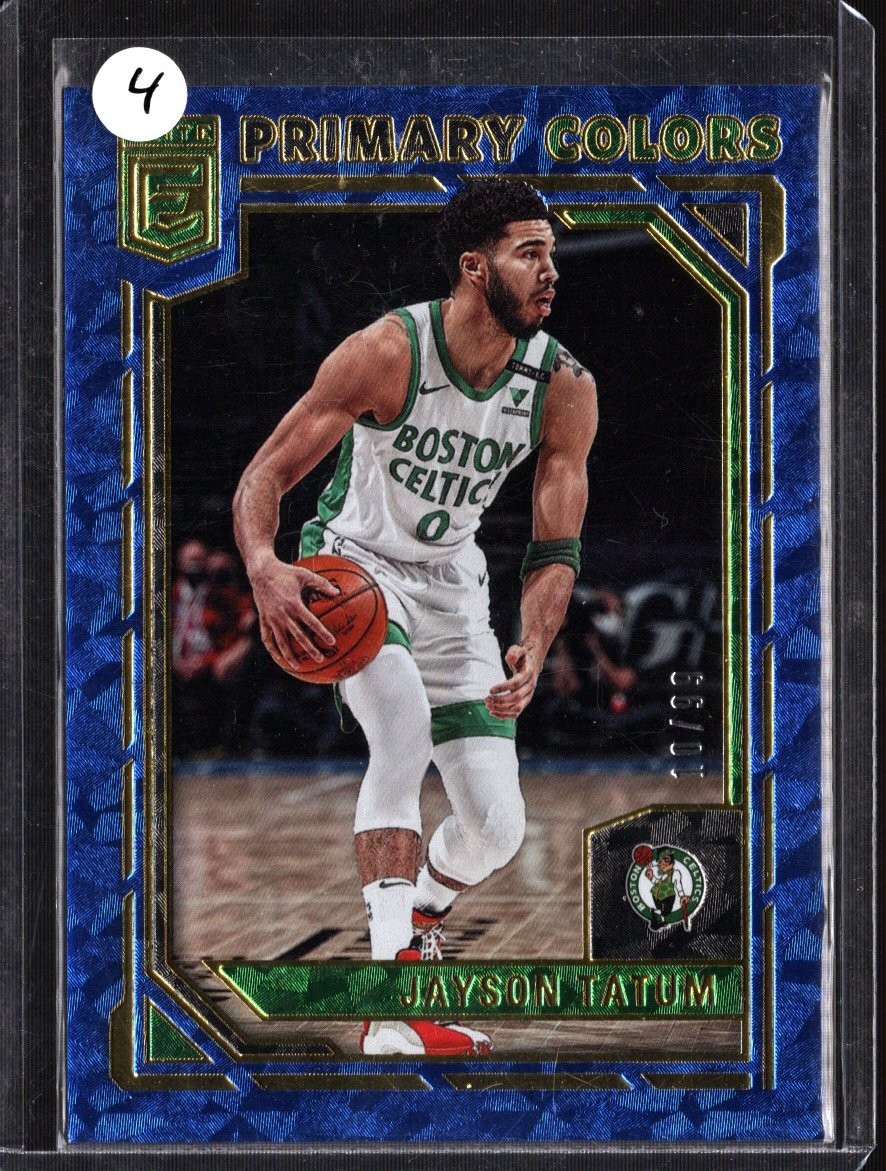 2021-22 Donruss Elite #5 Jayson Tatum Primary Colors Blue #/99