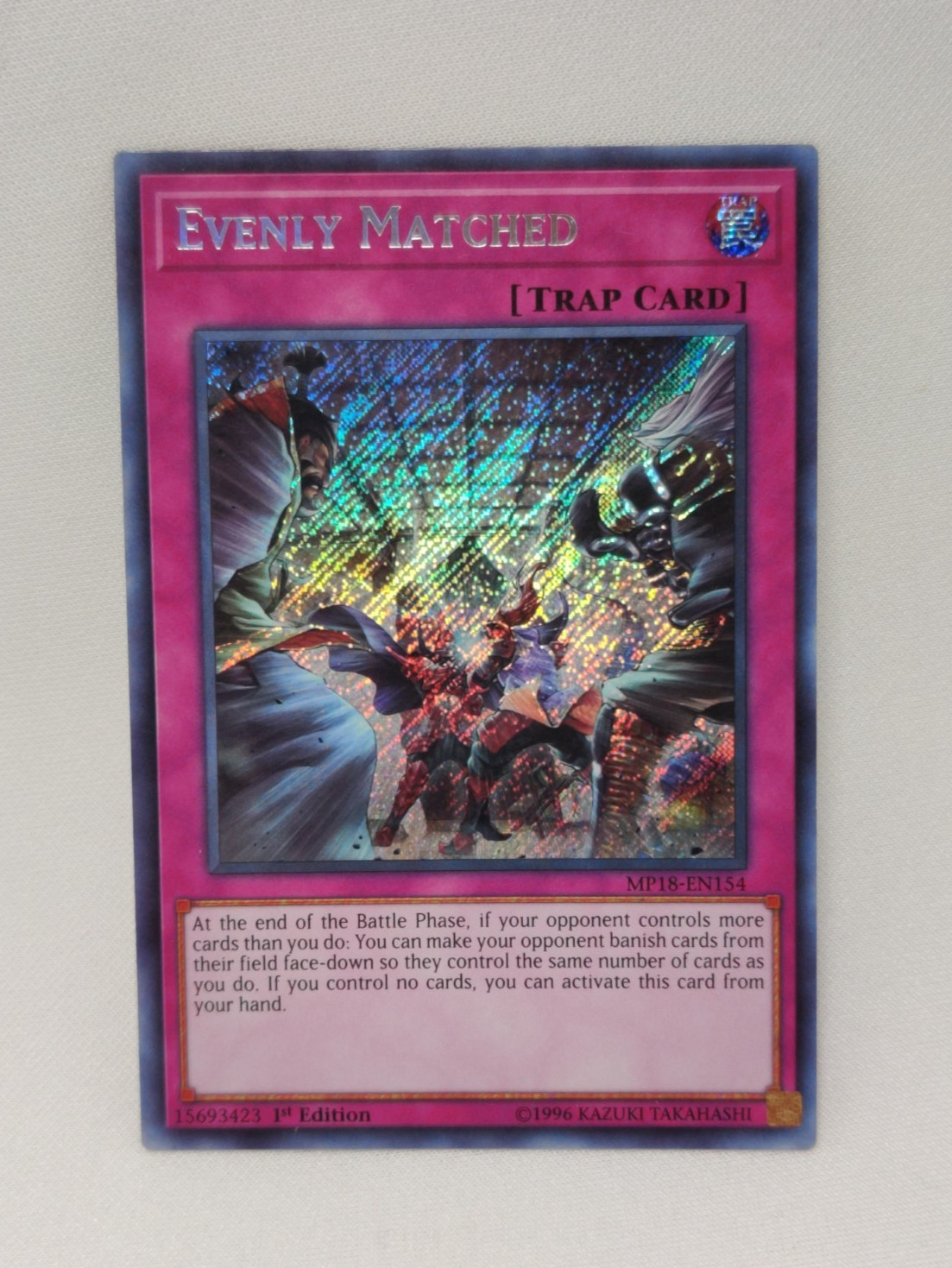 Evenly Matched MP18-EN154 YuGiOh 2018 Mega-Tin Mega Pack trading card — raw and PSA graded price guide