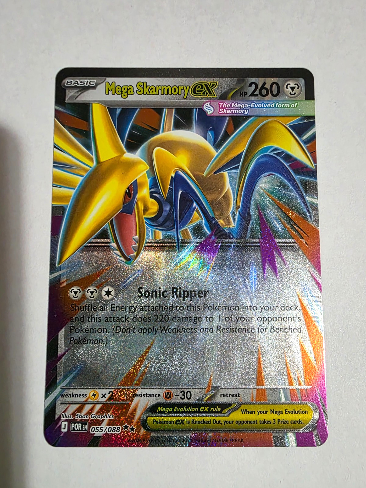 Pokémon Perfect Order Mega Skarmory Ex 55/88 Double Rare NM