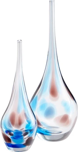 Vase CYAN DESIGN PANDORA Large Blue Glass - Picture 4 of 4