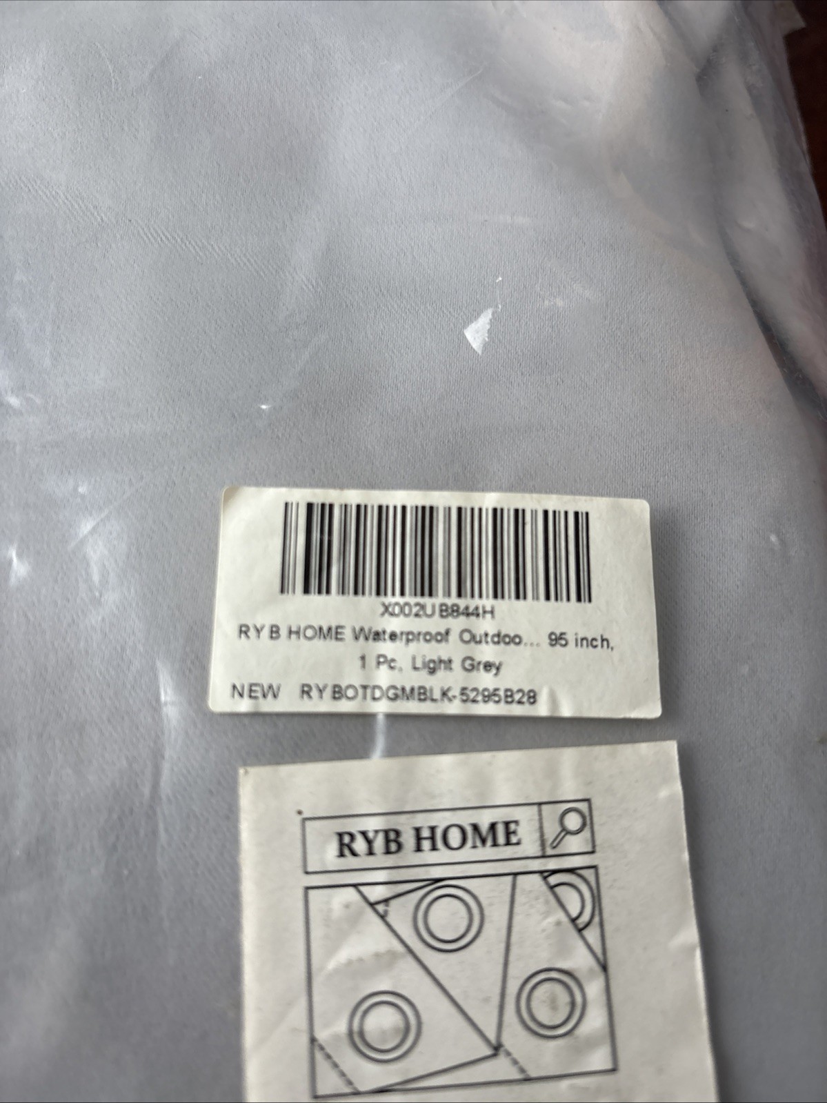 RYB Home Waterproof Outdoor Curtain Panel 52"x95" Light Gray