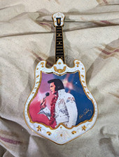 Elvis Presley Guitar-Shaped Collector Plates Lot Of 14