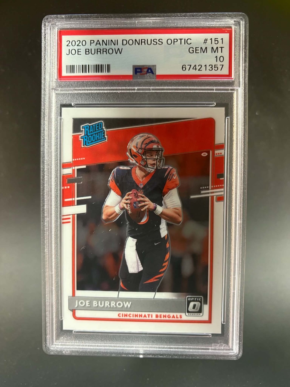 2020 PANINI DONRUSS OPTIC JOE BURROW RC ROOKIE PSA 10