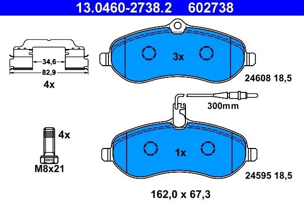 2x ✅Fits ATE 13.0460-2738.2 Brake Pad Set, disc brake 13.0460-2738.2 ⭐UK Seller⭐ - Image 17