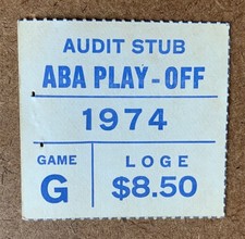 5/4/74 ABA Finals Game 2 - Dr J Julius Erving 32 Pts Ticket Stub Nets vs Stars
