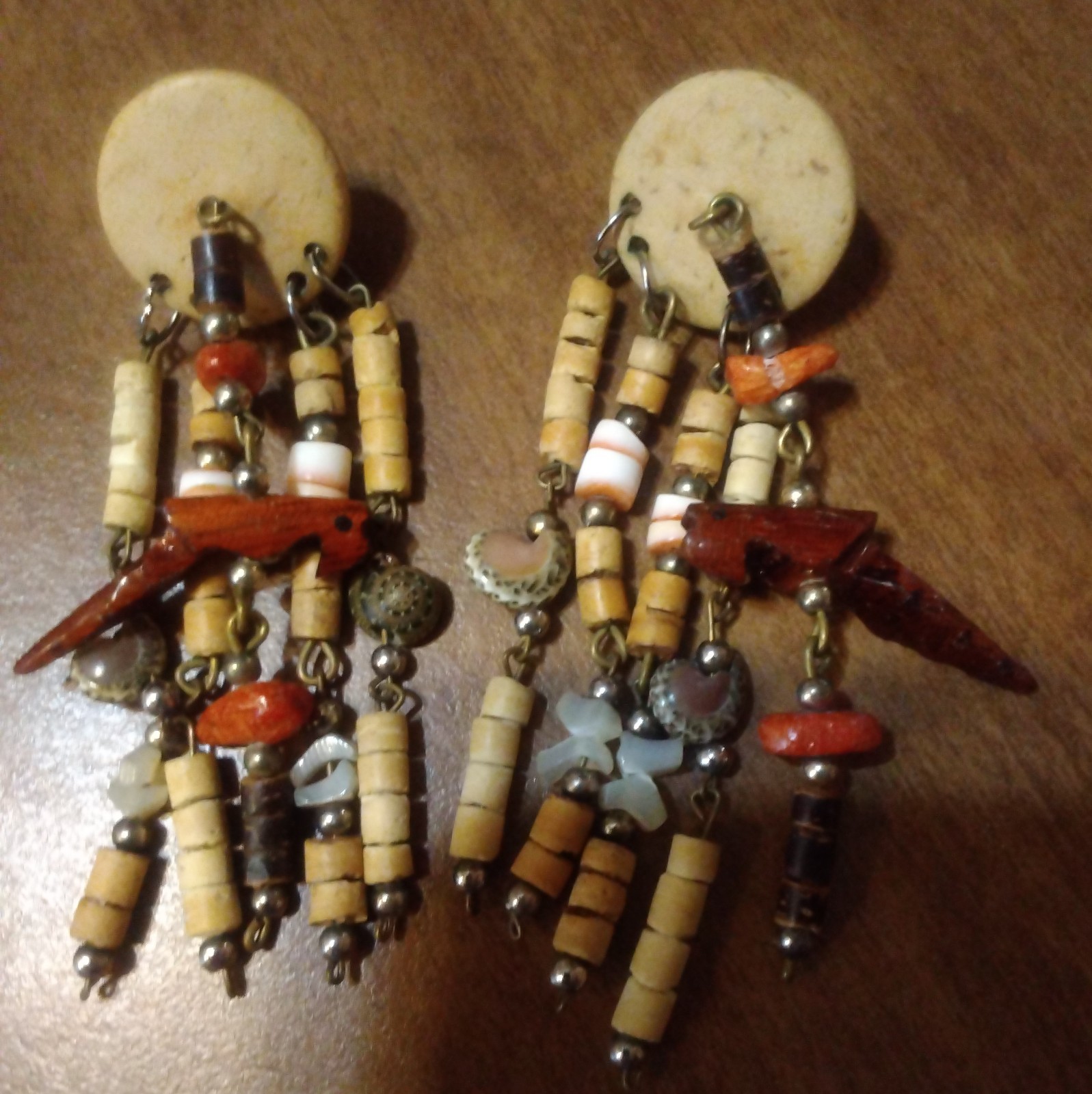 Multi Strand Shell Necklace Earring SET Puka Coco… - image 4