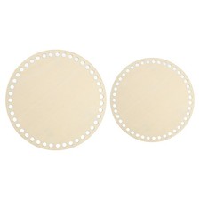 2pcs Basket Wood Bottom 6"/8", Round Natural Wood Base Crochet Bag Shaper for...