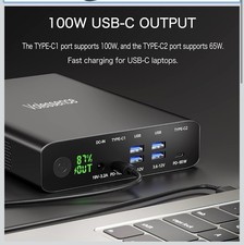 Laptop Power Bank with Dual USB-C Ports, Volessence 100W USB C Portable...