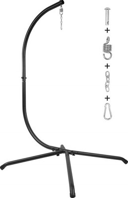Hammock Stand 400lb Capacity Heavy Duty Steel C Frame Metal Black Elevon Chair