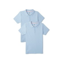 Wonder Nation Girls Size XXL School Uniform Interlock Polo Shirt 2-Pack --W10--