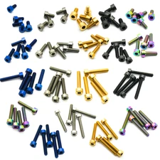 5pcs M3 3mm Socket Head Titanium Hex Screw TC4 Alloy (Variety Length/Color)