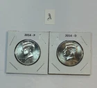 2014 P & D UNC Clad Kennedy Half Dollar Set in CB Flips -Free Shipping - A