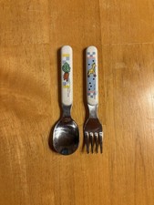 Vintage Daisy Kingdom Stainless Steel Baby Fork and Spoon Set