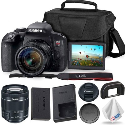 Canon EOS Rebel T7i DSLR Camera w/18-55mm Lens + Carrying Case Bundle