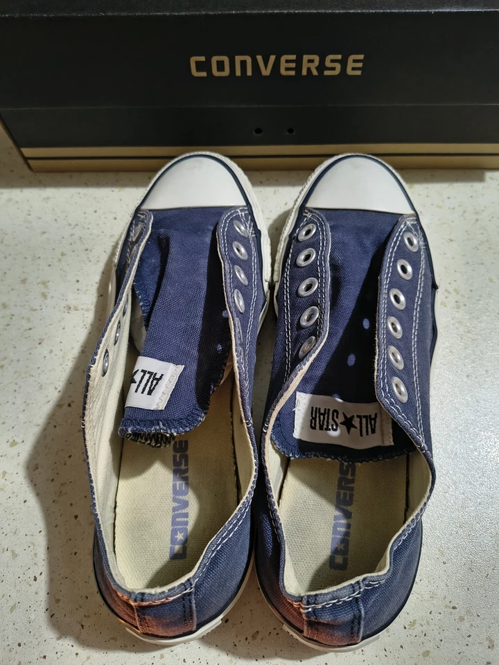 Sneakers Converse All Star in tela blu navy - Immagine 2 di 4