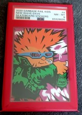 Pegatinas de monopatín Garbage Pail Kids New Wave Dave 2020 PSA 8 🔥 Sweet Sticker