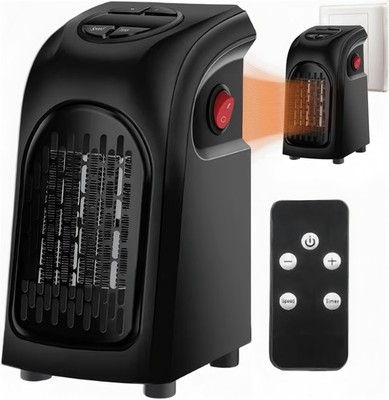 Electric Portable Space Heater 400W Wall Plug Fan Heater Low