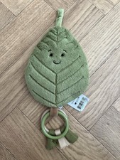 JELLYCAT WOODLAND LEAF RATTLE TOY TAGS RETIRED