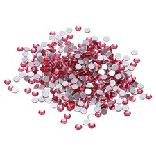 SS3/1440Pcs Glass Diamante Rhinestone, Man Made Gems, Rose Red