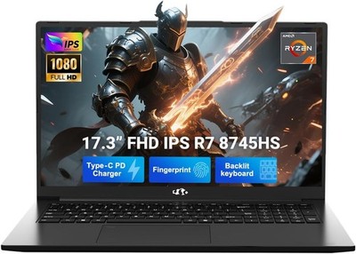 NIMO 17.3'' Light Laptop, 8 Cores AMD Ryzen 7 8745HS 16GB DDR5 RAM 512GB SSD