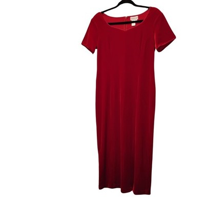 Vtg Coldwater Creek Dress Red Velvet Sz 10P Front Slit Holiday Dress | eBay
