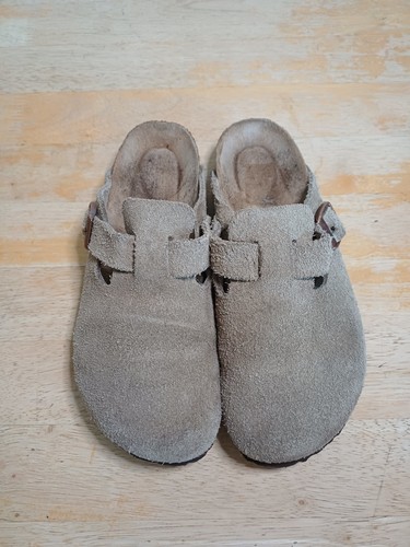 Birkenstock Women's Taupe Suede Boston Clogs Mules, Size UK 4 EU 37 - Picture 7 of 21