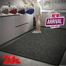 Large Heavy Duty Non Slip Rubber Back Door Mat Hallway Kitchen Floor Rug Barrier