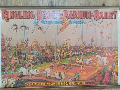 Circus Art Reproduction Poster Print Ringling Barnum Bailey Acrobats 21x31