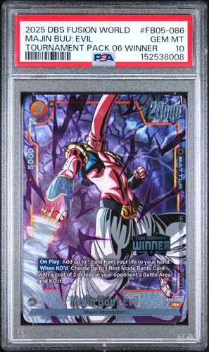 2025 DRAGON BALL SUPER CARD GAME #FB05-086 MAJIN BUU: EVIL PSA 10
