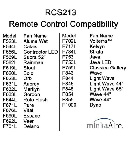 MINKA-AIRE Aire Control 3 Speed Ceiling Fan Remote Control RCS213 - Picture 3 of 6