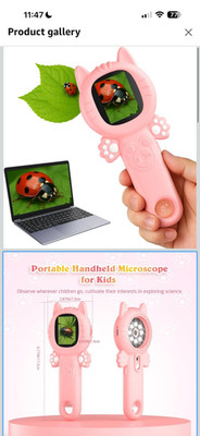 2-in-1 Microscope Camera for Kids, Mini Handheld Microscope Supporting Multiple