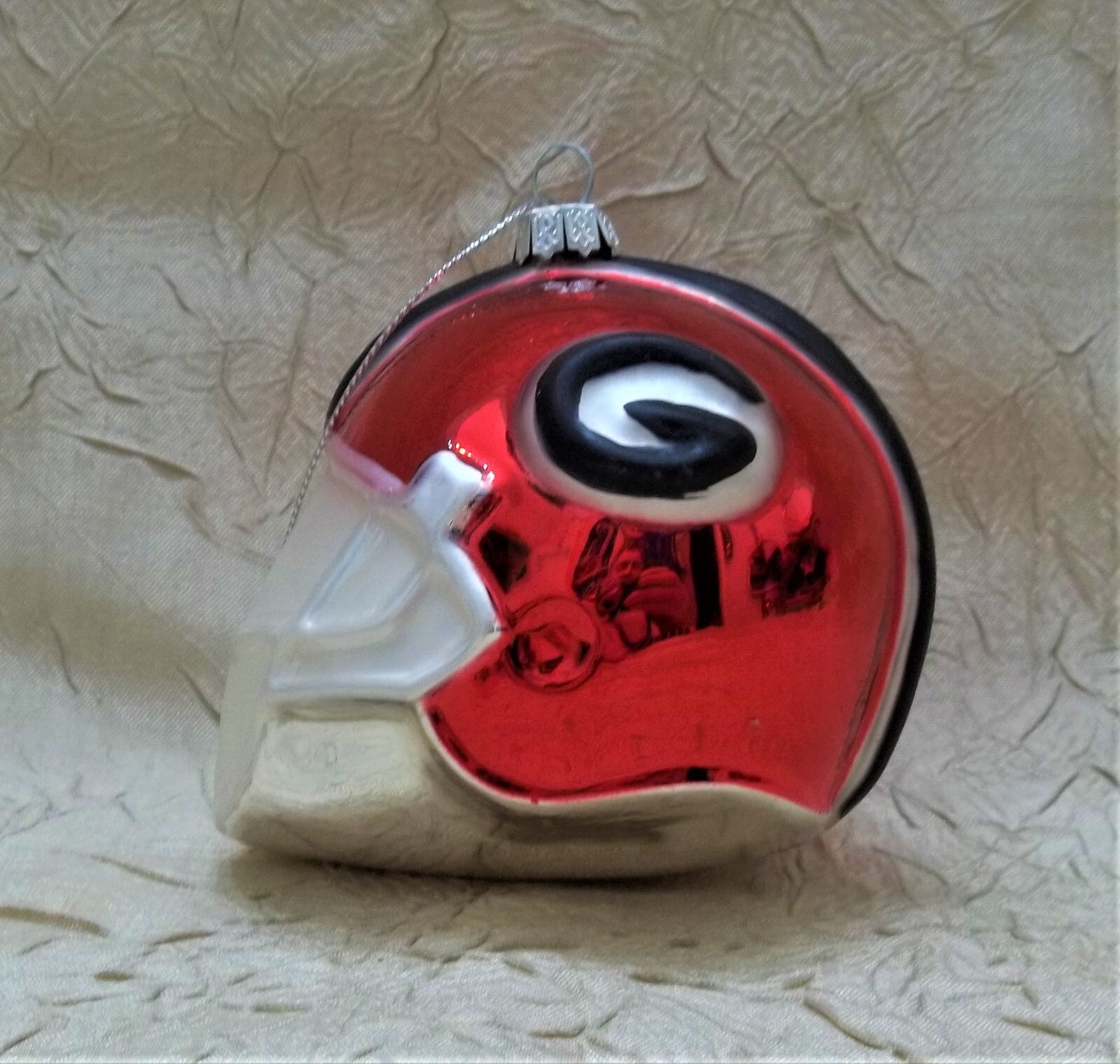 University Of Glass Football Helmet Christmas Ornament Bulldogs
