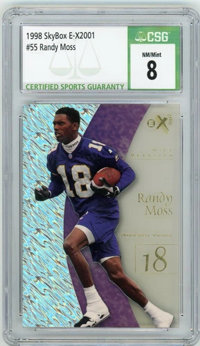 RANDY MOSS 1998 Skybox E-X2001 #55 Minnesota Vikings Rookie RC HOF CSG 8 NM/Mint