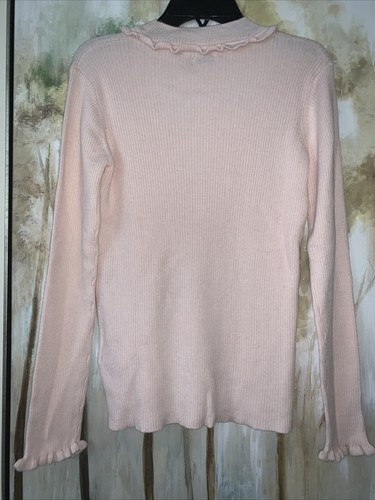 NEW Cyrillus Soft pink girls sweater size 14 scalloped trim Lovely Look - Picture 5 of 7
