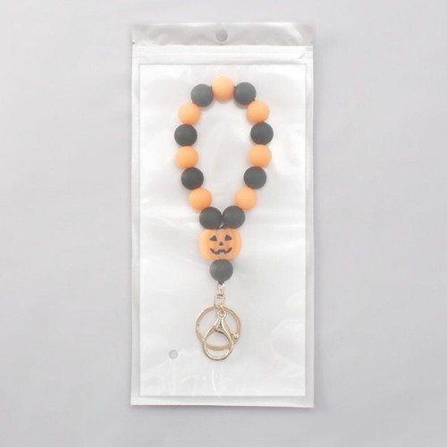 Luminous Pumpkin Key Ring Cell Phone Lanyard Holder for Chain Wrist - Photo 11 sur 12