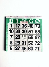 1 on Single Face Bingo Paper Cards- Pack of 500- Color Green Border